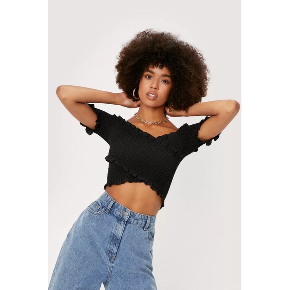 Nasty Gal Off Shoulder cropped top - Picture 2 of 6